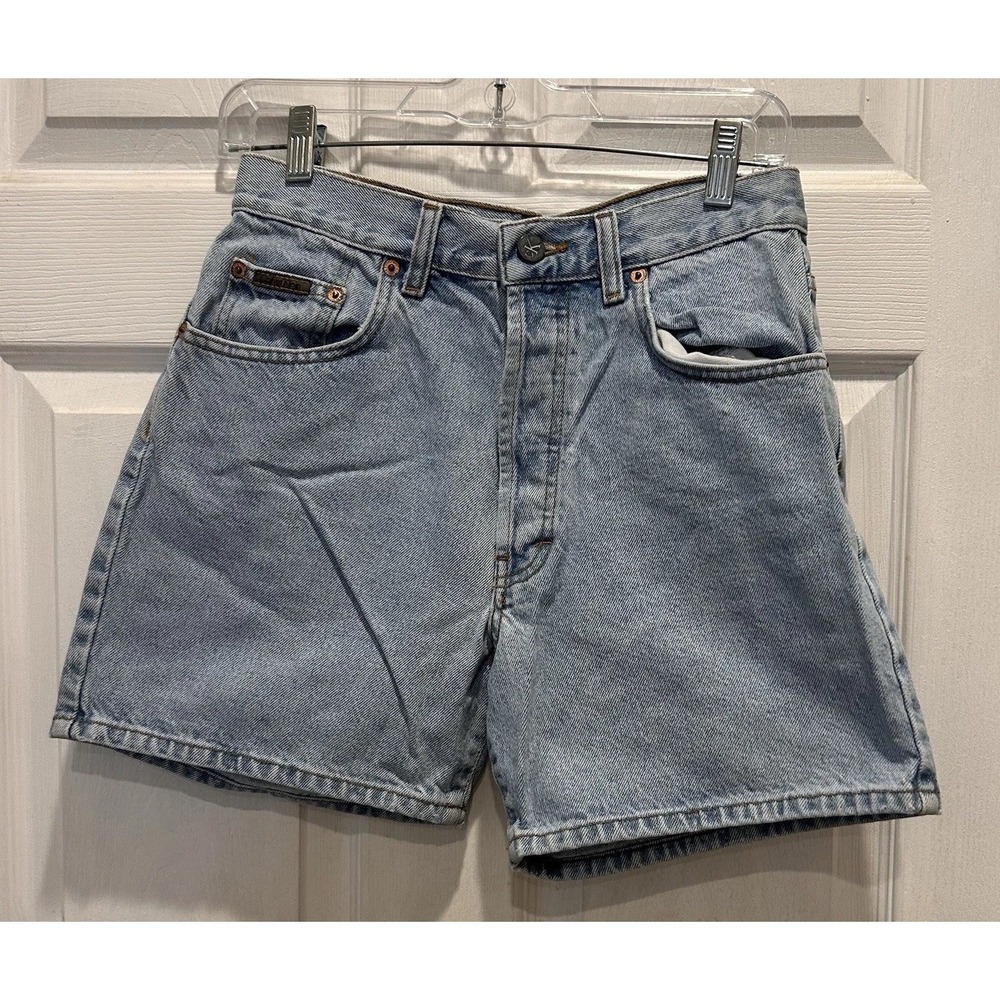 Vintage Calvin Klein Jeans High Waisted Denim Shorts Light Wash Made in USA 7